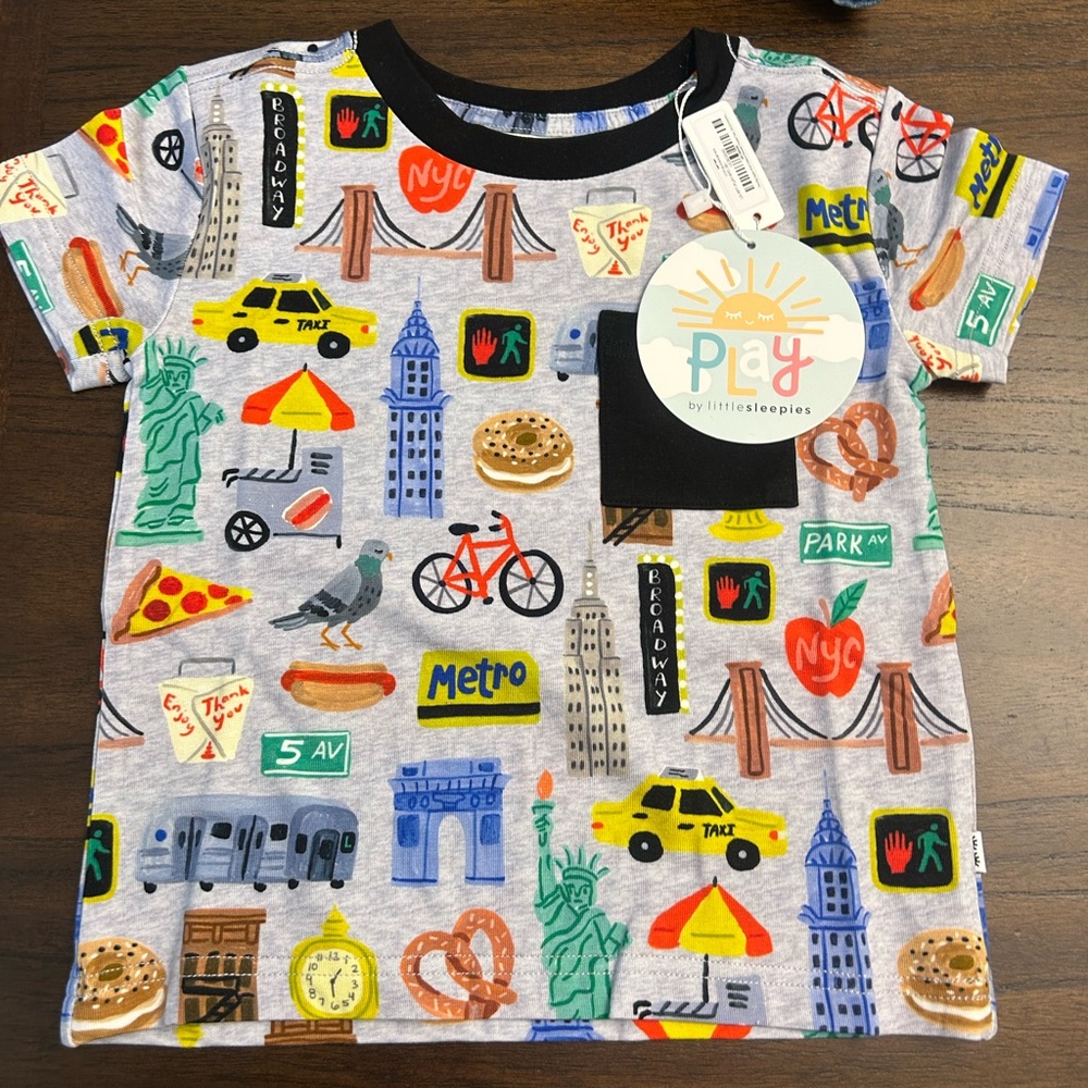 NWT Little Sleepies The Big Apple Relaxed Pocket Tee